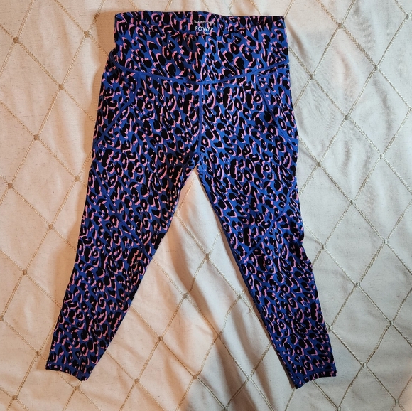 Sweaty Betty Power Workout Leggings Blue Pink Leopard Print | High Waisted 10 - Picture 7 of 7